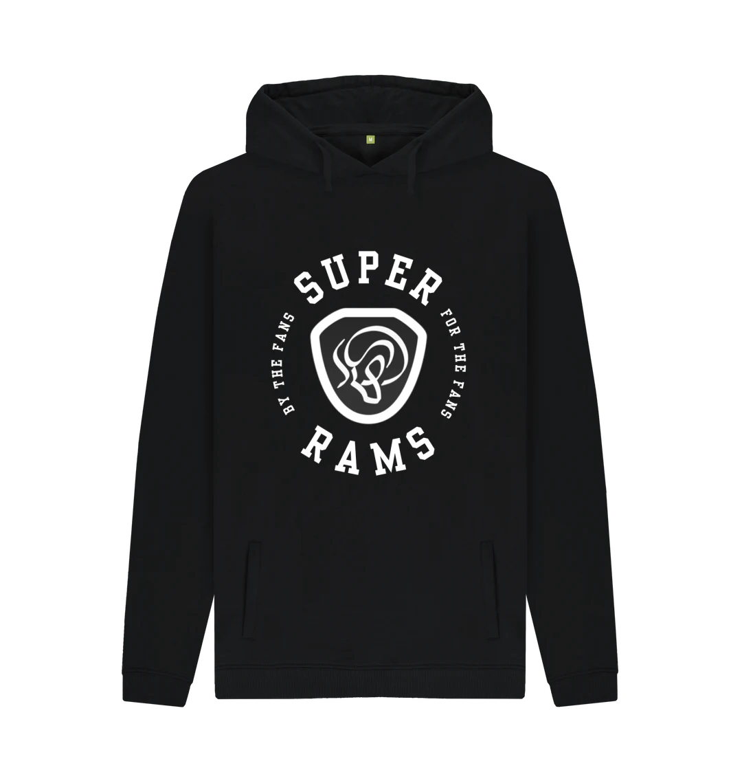 Super Rams black hoodie studio